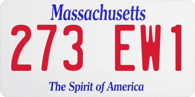 MA license plate 273EW1