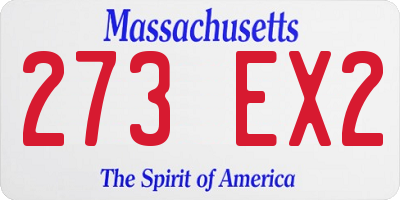 MA license plate 273EX2