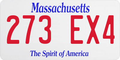 MA license plate 273EX4