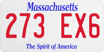MA license plate 273EX6