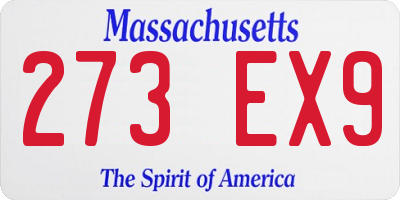 MA license plate 273EX9