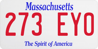 MA license plate 273EY0