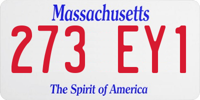 MA license plate 273EY1