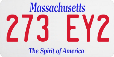 MA license plate 273EY2