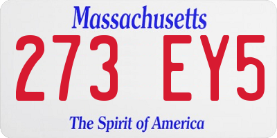 MA license plate 273EY5