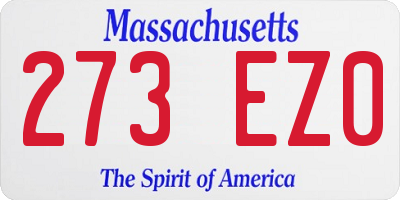 MA license plate 273EZ0
