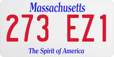 MA license plate 273EZ1