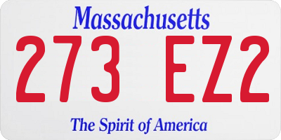 MA license plate 273EZ2
