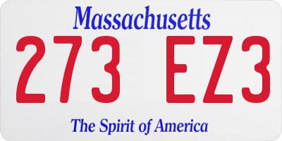 MA license plate 273EZ3