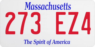MA license plate 273EZ4