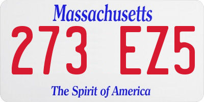 MA license plate 273EZ5