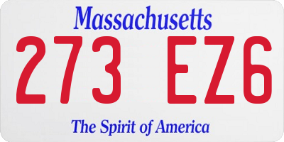 MA license plate 273EZ6