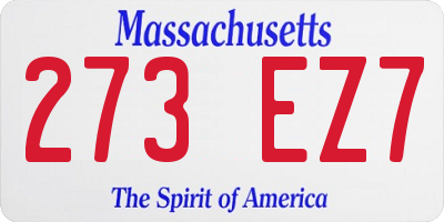 MA license plate 273EZ7