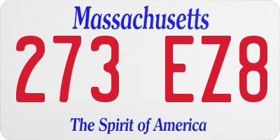 MA license plate 273EZ8