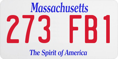 MA license plate 273FB1