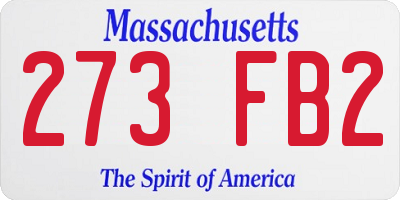 MA license plate 273FB2