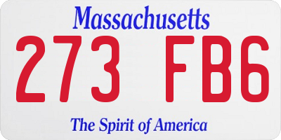 MA license plate 273FB6