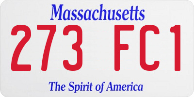 MA license plate 273FC1