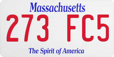 MA license plate 273FC5