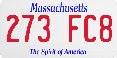 MA license plate 273FC8