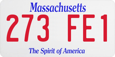 MA license plate 273FE1