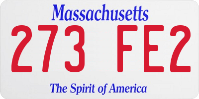 MA license plate 273FE2
