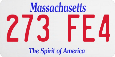 MA license plate 273FE4