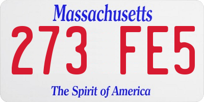 MA license plate 273FE5