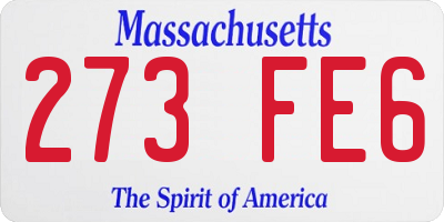 MA license plate 273FE6