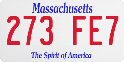 MA license plate 273FE7