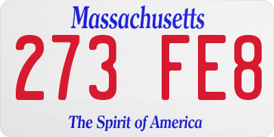 MA license plate 273FE8