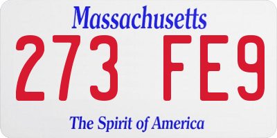 MA license plate 273FE9
