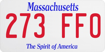 MA license plate 273FF0