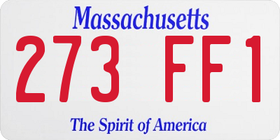 MA license plate 273FF1