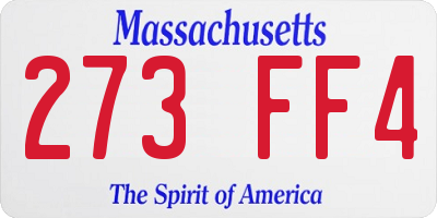 MA license plate 273FF4