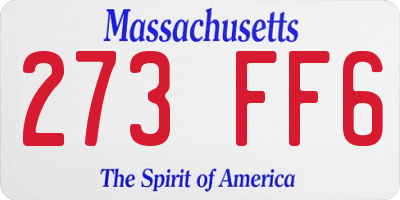 MA license plate 273FF6