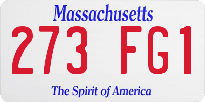 MA license plate 273FG1