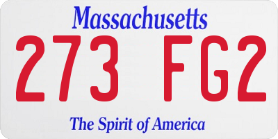 MA license plate 273FG2