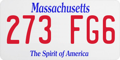 MA license plate 273FG6