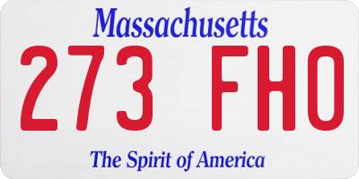 MA license plate 273FH0