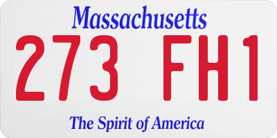 MA license plate 273FH1