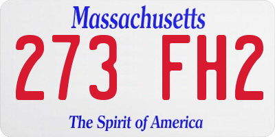 MA license plate 273FH2