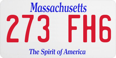 MA license plate 273FH6