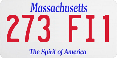 MA license plate 273FI1