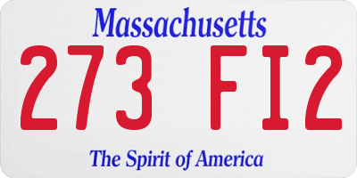 MA license plate 273FI2