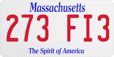 MA license plate 273FI3