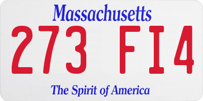 MA license plate 273FI4