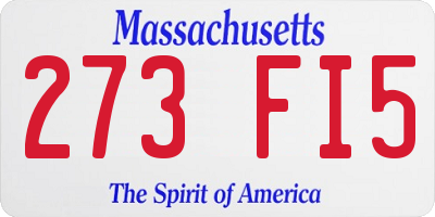 MA license plate 273FI5