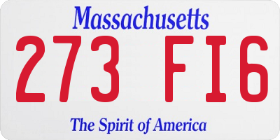 MA license plate 273FI6
