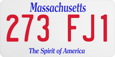 MA license plate 273FJ1